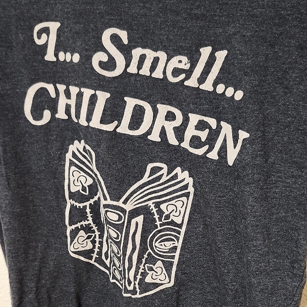 Crazy Dog T-Shirts Gray Short Sleeve Tee I Smell Children - Picture 3 of 4